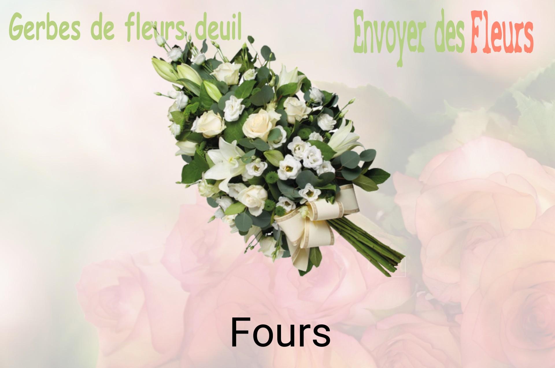 Gerbe de fleurs de deuil livrée à Fours